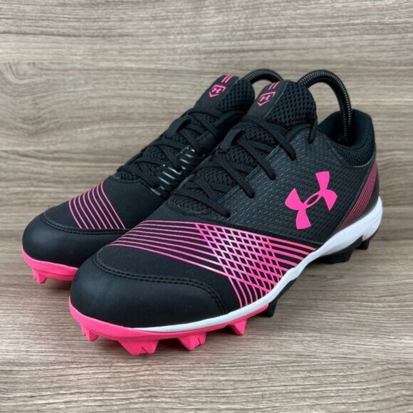Under Armour Women's Black & Pink Baseball & Softball Sport Shoes - Picture 1 of 8